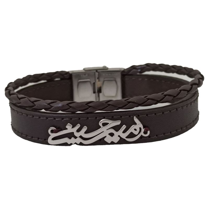 دستبند نقره مردانه ترمه ۱ طرح امیر حسین کد mas 00714